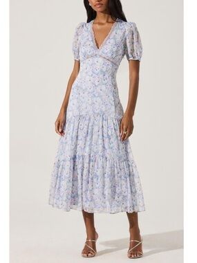 slim fit dress slacks Tenna Floral Lace Bustier Midi Dress